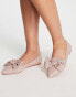 Фото #1 товара ASOS DESIGN – Lake – Spitze Ballerinas in glitzerndem Rosa mit Zierschleife