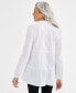 Фото #2 товара Women's Textured-Stripe Button Shirt, Created for Macy's