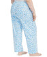 ფოტო #2 პროდუქტის Womens Plus size Sleepwell Printed Knit pajama pant made with Temperature Regulating Technology