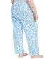 Womens Plus size Sleepwell Printed Knit pajama pant made with Temperature Regulating Technology