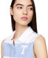 Фото #3 товара Women's Letterman Striped Sleeveless Polo Shirt