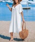 Women's White Dolman Sleeve Loose Fit Maxi Cover-Up Beach Dress