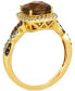 Фото #3 товара Chocolate Quartz (2 ct. t.w.) & Diamond (1/3 ct. t.w.) Halo Braided Ring in 14k Gold