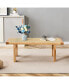 Rectangular Rattan Table with Wooden Legs