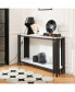 Modern Black/Gold Console Table with Faux Marble Top Черный, 1 Count - фото #5