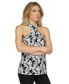 Women's Keyhole-Neck Tropical-Print Top