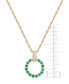 Gemstone & Diamond (1/20 ct. t.w.) Circle 18" Pendant Necklace in 14k Gold