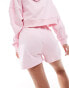 Kaiia drawstring sweat short co-ord in pink