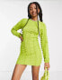 Фото #2 товара COLLUSION 3D textured knitted bodycon dress in green