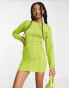 COLLUSION 3D textured knitted bodycon dress in green