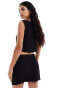 Фото #3 товара ASOS DESIGN linen blend split hem fitted mini skirt co ord in black