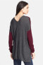 Фото #2 товара VINCE. Womens Superwash Color block Pullover Sweater Plum/gray Size X-Small