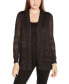 Women's Lurex Pointelle Open-Front Cardigan Sweater