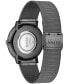 ფოტო #3 პროდუქტის Men's Skyliner Black Stainless Steel Mesh Bracelet Watch 40mm