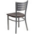 Фото #2 товара Hercules Series Silver Slat Back Metal Restaurant Chair - Walnut Wood Seat