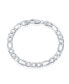 ფოტო #1 პროდუქტის Sterling Silver 7.5mm Figaro Chain - Rhodium Plated