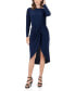 Women's Long Sleeve Knee Length Dress Large - фото #7