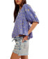 ფოტო #3 პროდუქტის Women's Chloe Printed Cotton Cutout Tie-Back Top