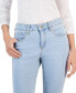 Фото #4 товара Petite Mid-Rise Curvy Roll-Cuff Embroidered Capri Jeans, Created for Macy's