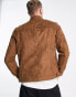 Jack & Jones Essentials biker jacket in faux suede tan