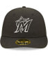 ფოტო #2 პროდუქტის Men's Miami Marlins Black and White Low Profile 59FIFTY Fitted Hat