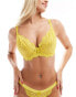 Фото #1 товара Ivory Rose Fuller Bust Florence DD-G non padded all over lace bra in lime green