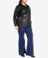 Фото #6 товара Plus Size Tyler Faux Leather Shacket Jacket