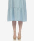 Фото #4 товара Plus Size Sleeveless Tiered Chambray Midi Dress