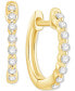 ფოტო #1 პროდუქტის Diamond Small Hoop Earrings (1/6 ct. t.w.) in 14k Gold