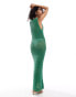 Фото #4 товара Mango tie front midi crochet dress in green