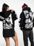 Фото #1 товара ASOS DESIGN oversized hoodie with Yu-Gi-Oh prints in black and white