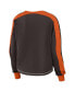 Women's Brown Cleveland Browns Plus Size Colorblock Long Sleeve T-shirt