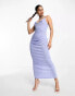 Фото #2 товара ASOS DESIGN textured strappy midi dress with fold over bust in cornflower blue