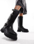 Public Desire Fast Track biker boot in black