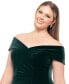 ფოტო #5 პროდუქტის Plus Size Off-The-Shoulder Velvet Gown