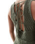 Фото #4 товара ASOS DESIGN knitted midi dress in stitch detail in sage