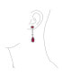 ფოტო #3 პროდუქტის Art Deco Wedding Simulated Red Ruby AAA Cubic Zirconia Halo Long Pear Solitaire Teardrop CZ Statement Dangle Chandelier Earrings Pageant Bridal Party