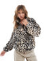 Фото #4 товара ASOS DESIGN half zip fleece in leopard