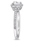 ფოტო #2 პროდუქტის Certified Diamond (3/4 ct. t.w.) Heart and Round-Shape Engagement Ring in 14k White Gold