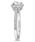 Certified Diamond (3/4 ct. t.w.) Heart and Round-Shape Engagement Ring in 14k White Gold