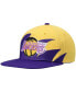 Men's Gold and Purple Los Angeles Lakers Hardwood Classics Sharktooth Snapback Hat