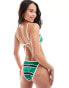 ASOS DESIGN Gigi tanga bikini bottom in green stripe