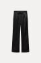 CREASED-EFFECT WIDE-LEG TROUSERS