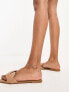 Фото #4 товара Stradivarius Wide Fit cross strap sandal in tan