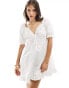 Y.A.S sweetheart bust mini dress with frill detail in white