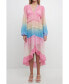 Фото #1 товара Women's TIe Dye Print Ruffle High-Low Dress