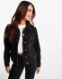 Lee co-ord denim jacket in black with stud detailing