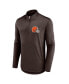 Men's Brown Cleveland Browns Tough Minded Quarter-Zip Top