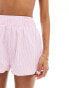 Missyempire poplin shorts co-ord in pink stripe