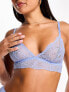 Фото #4 товара ASOS DESIGN Sienna lace triangle bra in cornflower blue